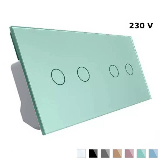 Włącznik dotykowy podwójny + podwójny zielony (VL-C7022-68) LIVOLO