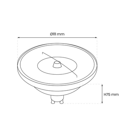 ŻARÓWKA AR111 - 10,5W GU10 3000K/ Czarny z odbłyśnikiem (AR8616) - Eko-Light