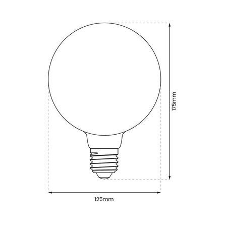 Żarówka Filamentowa LED 6W G125 E27 2700K Amber (EKZF8016) - Eko-Light