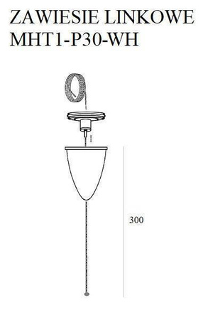 Zawiesie linkowe DOBAC TRACK 3m białe z regulacją bez uchwytu (MHT1-P30-WH) - Maxlight