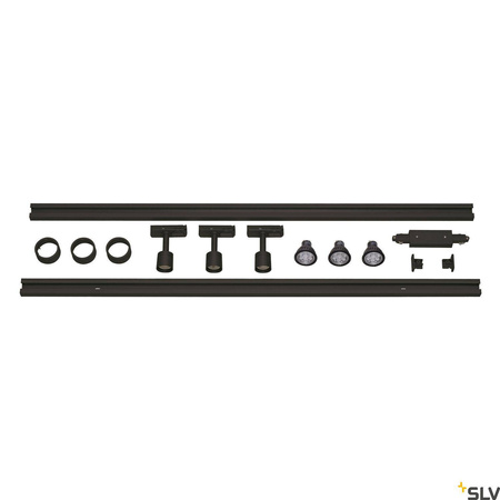 Zestaw szyna 1f. + 3x PURI, 3x 4.3W LEDl, czarna (1431920) - SLV