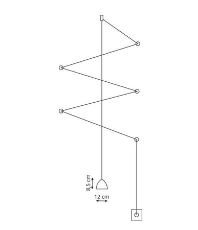 Zig-Zag lampa wisząca (LP-1243/1P BK) - Light Prestige