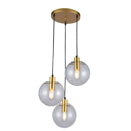 Złota lampa wisząca Puerto 3 kule  (LP-004/3P GD ) - Light Prestige