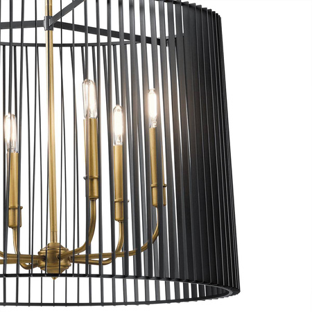 Żyrandol/ Lampa wisząca Linara - 6 źródeł światła (QN-LINARA-6P-BK) - Quintiesse